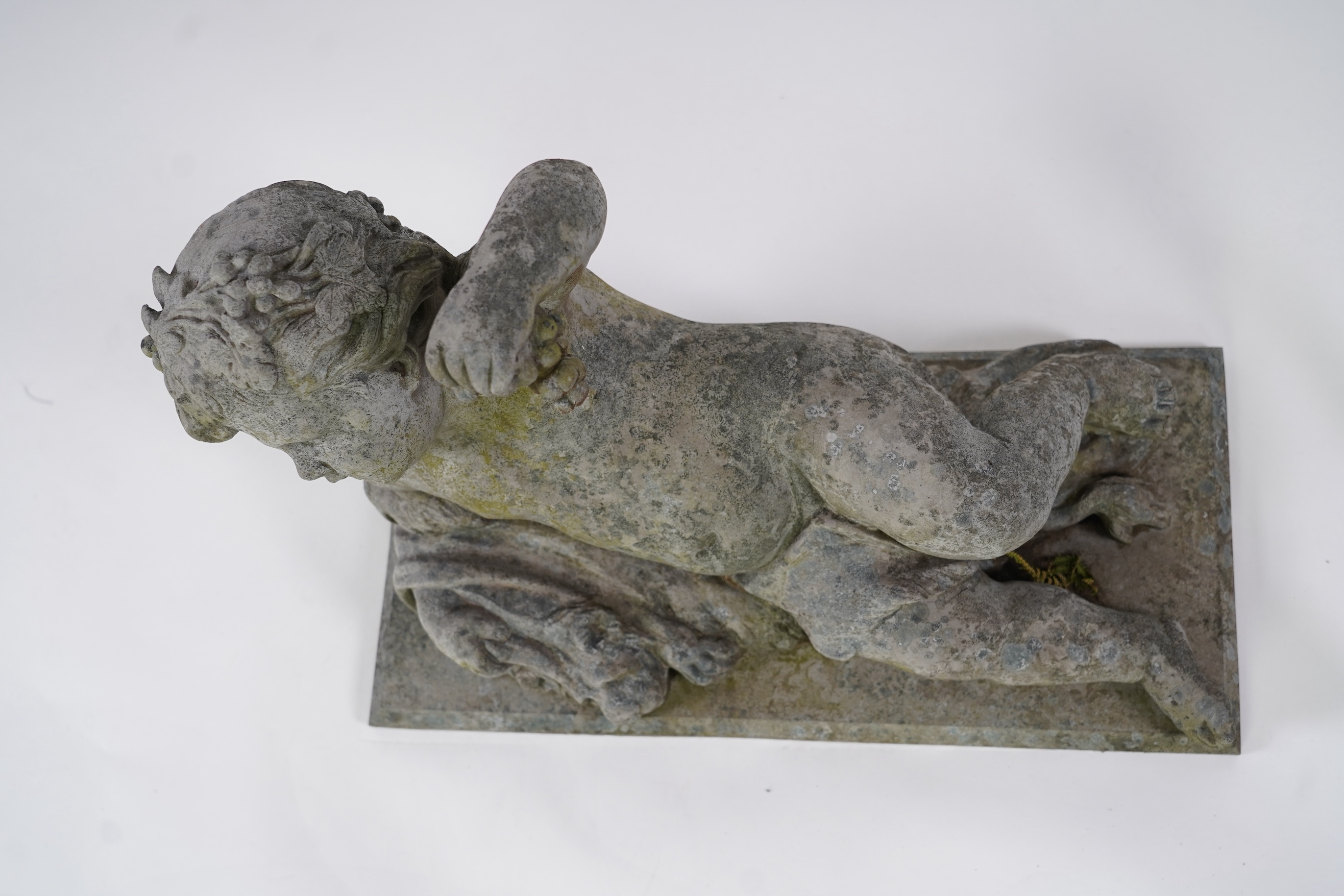 A pair of simulated lead garden sculptures, Emblematic of Summer and Autumn